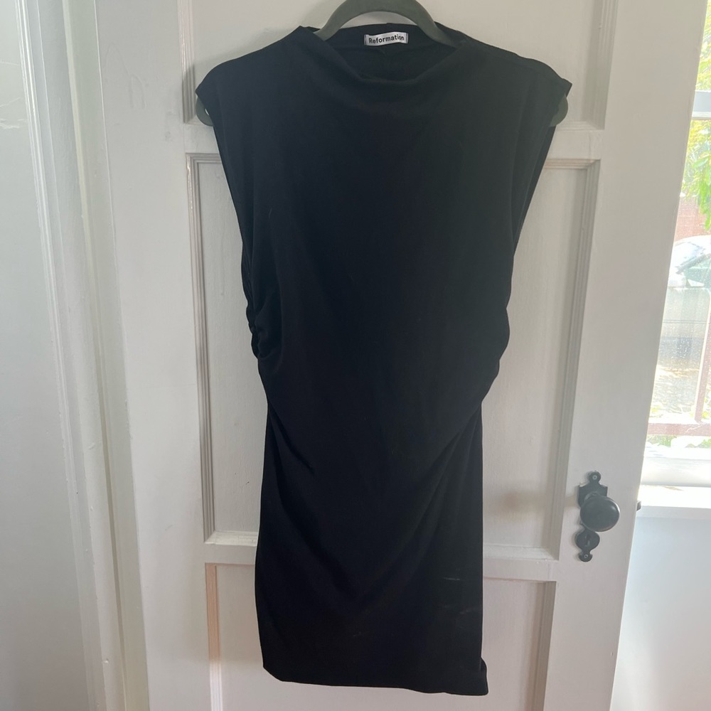 Reformation Alden mini dress in black
